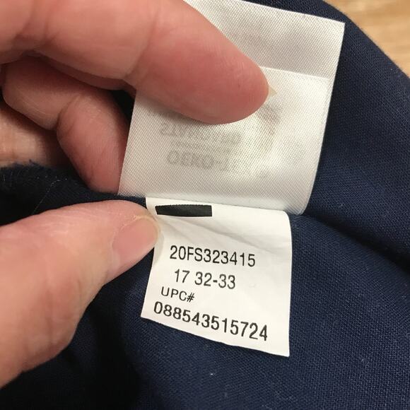 Van Heusen Flex Navy Collared Button-Down Long Sleeve Slim Fit Stretch Shirt XL - Picture 8 of 8